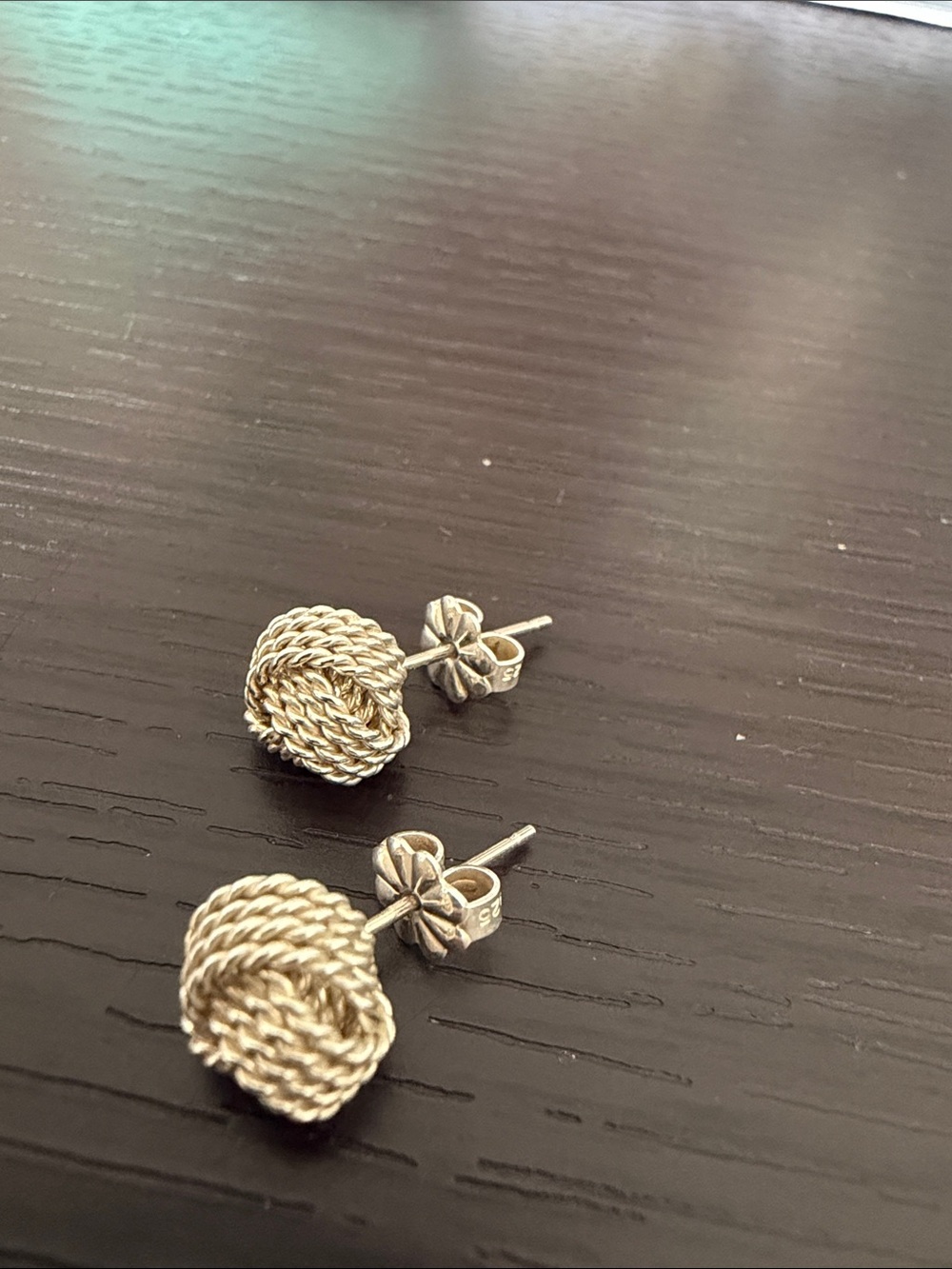 Retired Tiffany & Co. Love Knot Sterling Silver Earrings - Picture 2 of 5